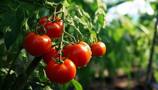 Fresh tomato, vegetable growth, healthy eating, organic food generated by artificial intelligence
